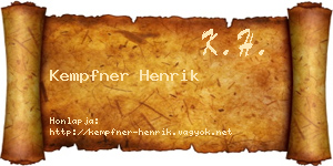 Kempfner Henrik névjegykártya